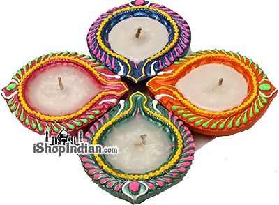 Diwali Diya Assorted Color With Wax