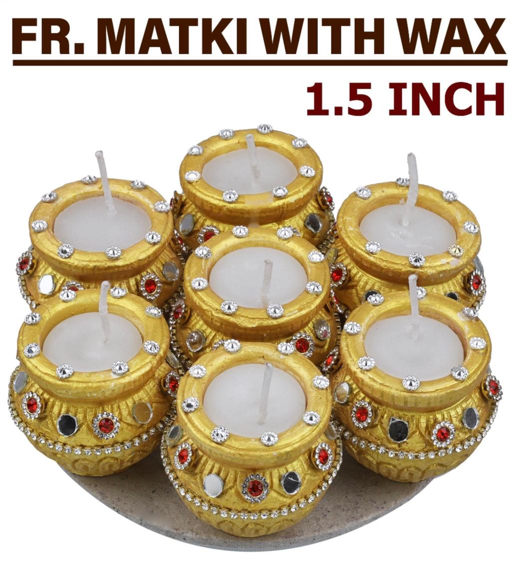Diwali Diya FR-Matki Assorted Colour with wax