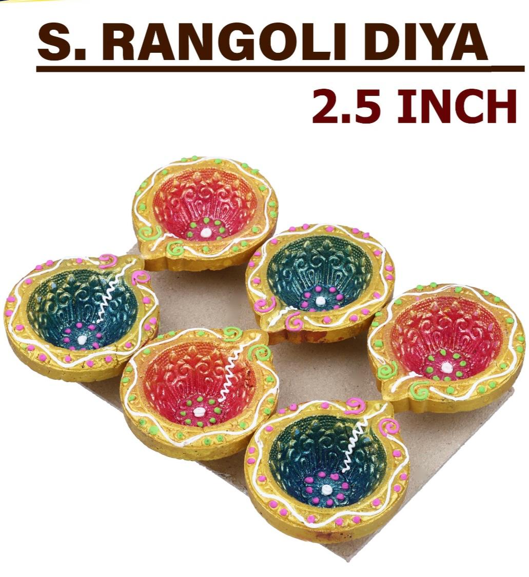 Diwali Diya S-Rangoli Color Assorted With out Wax