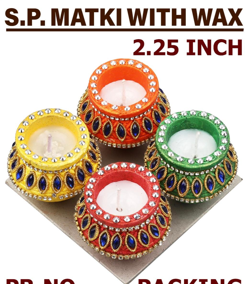 Diwali Diya S.P-Matki Assorted Colour with wax