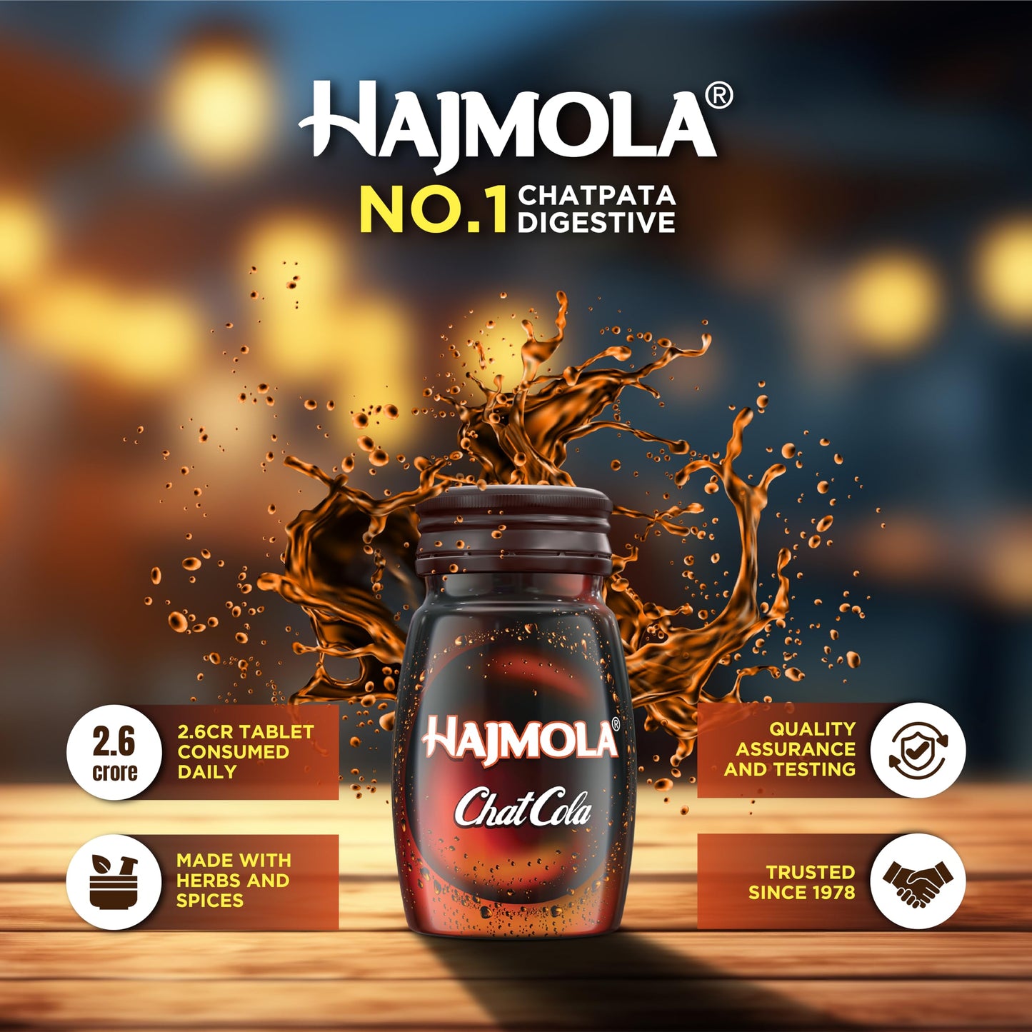 Hajmola Chat Cola Flavour 120 N Tablets