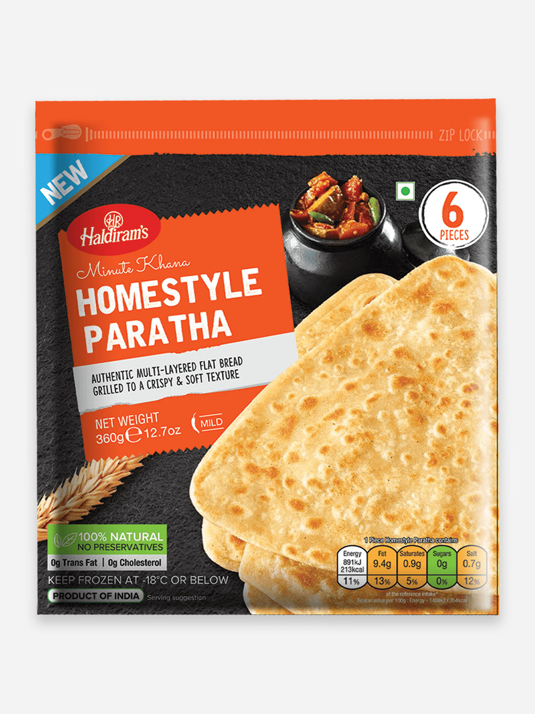 Frozen Haldiram Homestyle Paratha (6 pieces 360 g)