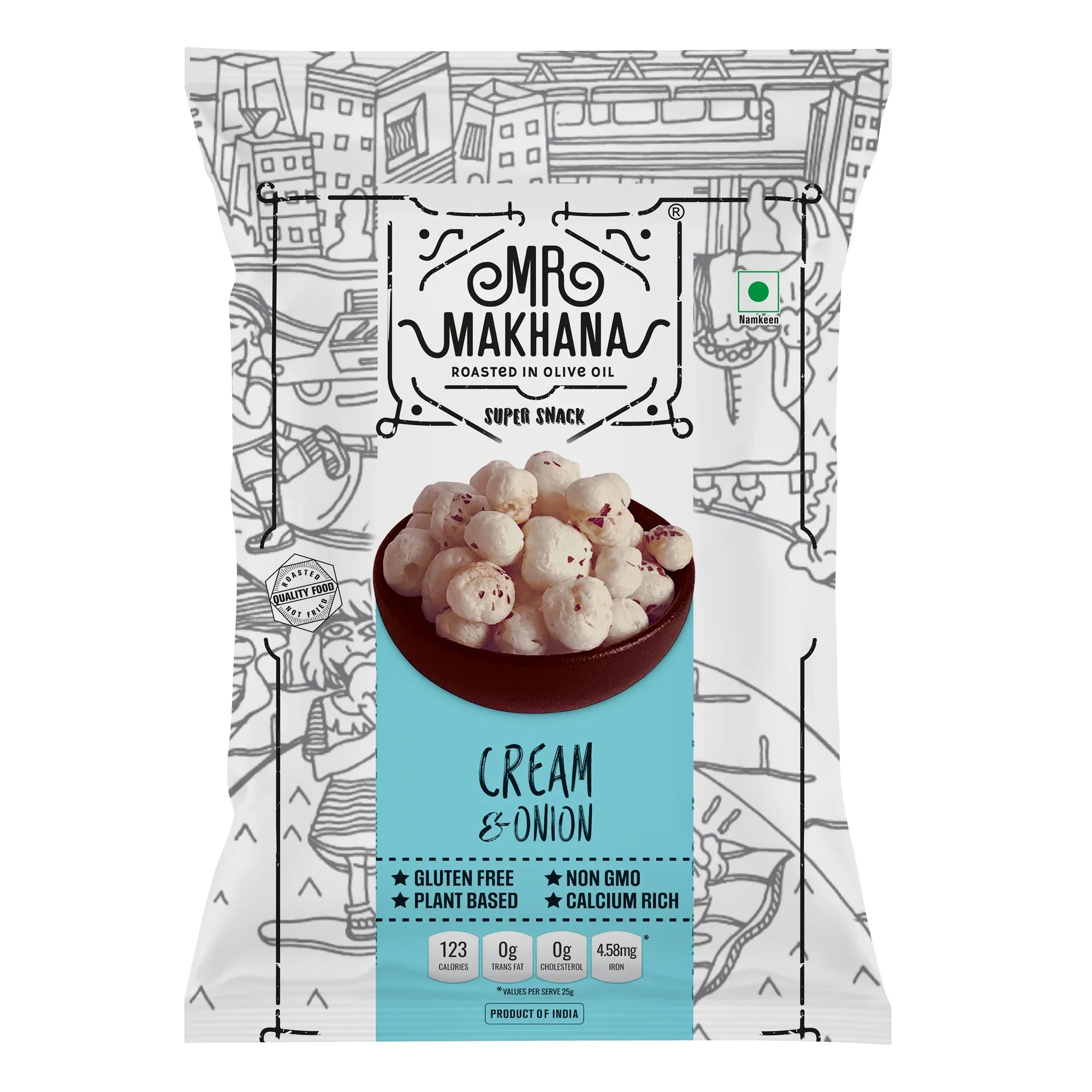 Mr Makhana Super Snack Cream & Onion 75 g